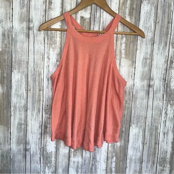 We The Free Coral Ribbed Oversized Tank - Picture 2 of 6